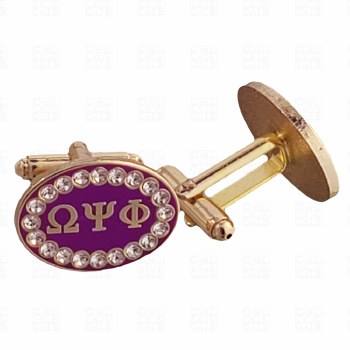 Omega Psi Phi Rhinestone Cuff Links
