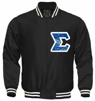 Phi Beta Sigma Crest Letter Satin Stripe Jacket