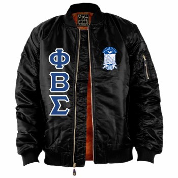 Phi Beta Sigma Flight Letter Bomber Jacket The College Crib