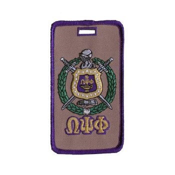 Omega Psi Phi Embroidered Crest Luggage Tag