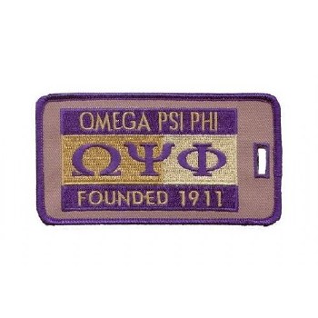 Omega Psi Phi Embroidered Founded Luggage Tag