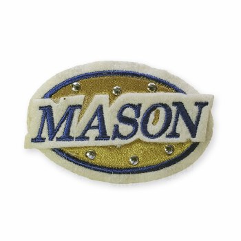 Masonic Oval Studded Patch Iron-On Emblem