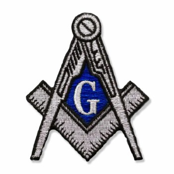 Masonic Silver Square &amp; Compass Emblem