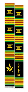 Mason Kente AF &amp; AM Kente Graduation Stole