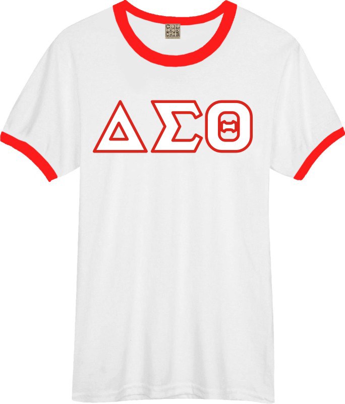 Delta Sigma Theta Lettered Ringer Tee - The College Crib