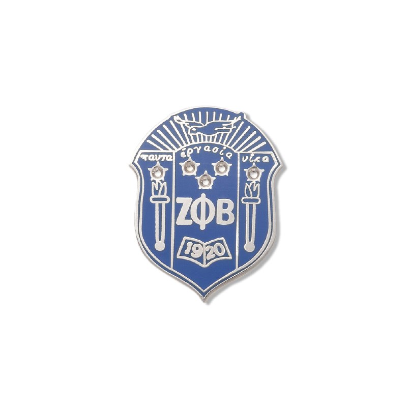 Zeta Phi Beta Studded Crest Lapel Pin - The College Crib