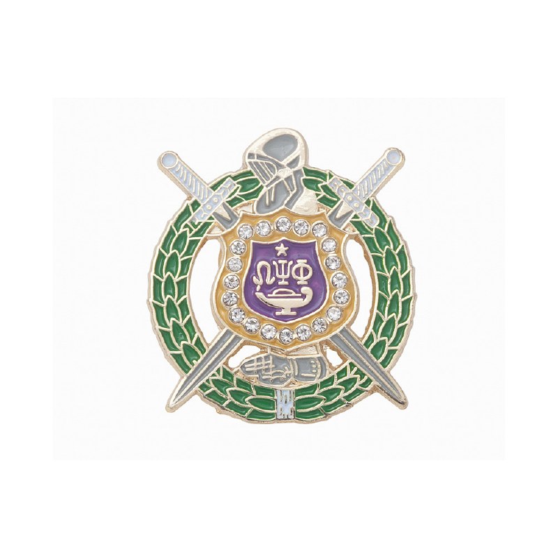 Omega Psi Phi Studded Crest Lapel Pin