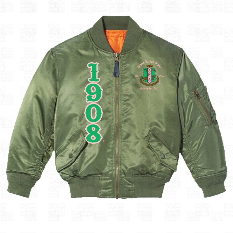 Green Varsity bomber jacket with lettering - Buy Online