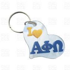 Alpha Phi Omega Heart Keychain