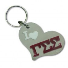 Gamma Sigma Sigma Heart Shaped Keychain