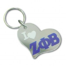 Zeta Phi Beta Heart Keychain