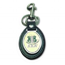 Alpha Kappa Alpha Leather Shield Keychain