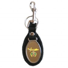 Shriner Leather Fob Shield Keychain