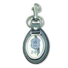 Zeta Phi Beta Leather Shield Keychain