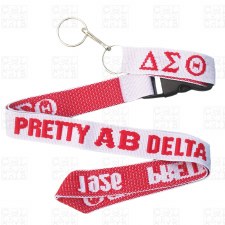 Delta Sigma Theta   Pretty Alpha Beta Chapter White Lanyard