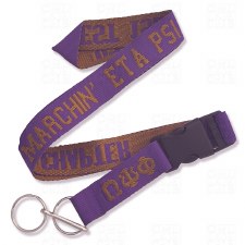 Omega Psi Phi   Marchin' Eta Psi Chapter Purple Woven Lanyard