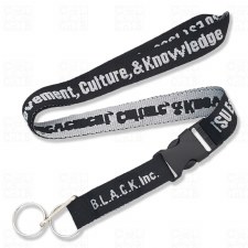 B. L. A. C. K. Black Woven Lanyard