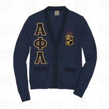 Alpha Phi Alpha Solid Black Varsity Cardigan