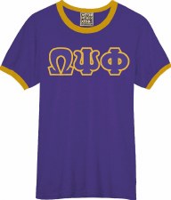 Omega Psi Phi Lettered Ringer Tee