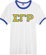 Sigma Gamma Rho Lettered Ringer Tee