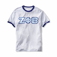 Zeta Phi Beta Lettered Ringer Tee