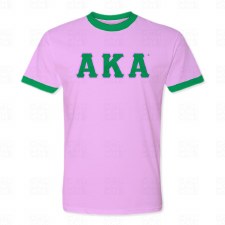 Alpha Kappa Alpha Satin Ltrs Ringer Tee