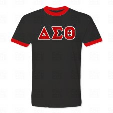 Delta Sigma Theta Satin Letters Ringer Tee