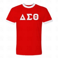 Delta Sigma Theta Satin Letters Ringer Tee