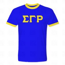 Sigma Gamma Rho Satin Letters Ringer Tee