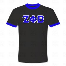 Zeta Phi Beta Satin Letters Ringer Tee