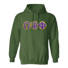 Omega Psi Phi Applique Letters Hoodie