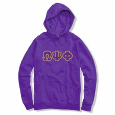 Omega Psi Phi Applique Letters Hoodie