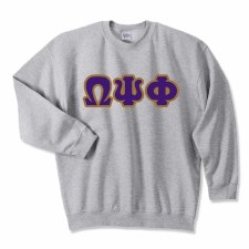 Omega Psi Phi Applique Letters Crewneck Sweatshirt