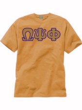 Omega Psi Phi Applique Letters Tee