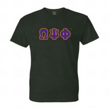 Omega Psi Phi Applique Letters Tee