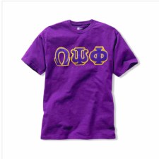 Omega Psi Phi Applique Letters Tee