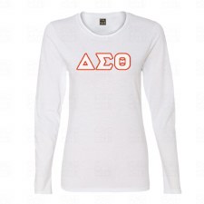 Delta Sigma Theta Fitted  Applique Letters Long Sleeve Tee