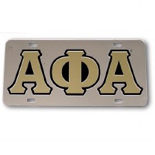 Alpha Phi Alpha Silver Background Car Tag