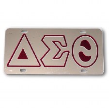 Delta Sigma Theta Silver Background Car Tag