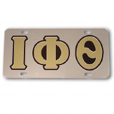 Iota Phi Theta Silver Background Car Tag