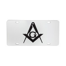 Mason Silver Background Car Tag (Black)