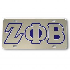 Zeta Phi Beta Silver Background Car Tag