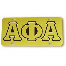 Alpha Phi Alpha Gold Background Car Tag