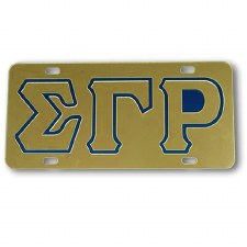 Sigma Gamma Rho Gold Background Car Tag