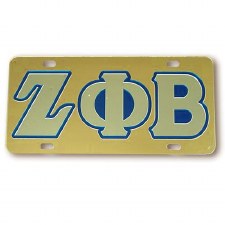 Zeta Phi Beta Gold Background Tag