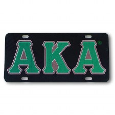 Alpha Kappa Alpha Black Background Car Tag