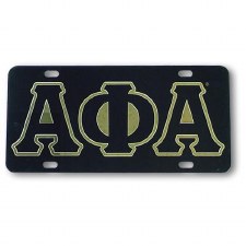 Alpha Phi Alpha Black Background Car Tag