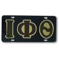 Iota Phi Theta Black Background Car Tag