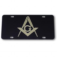 Mason Black Background Car Tag