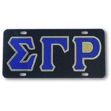 Sigma Gamma Rho Black Background Car Tag